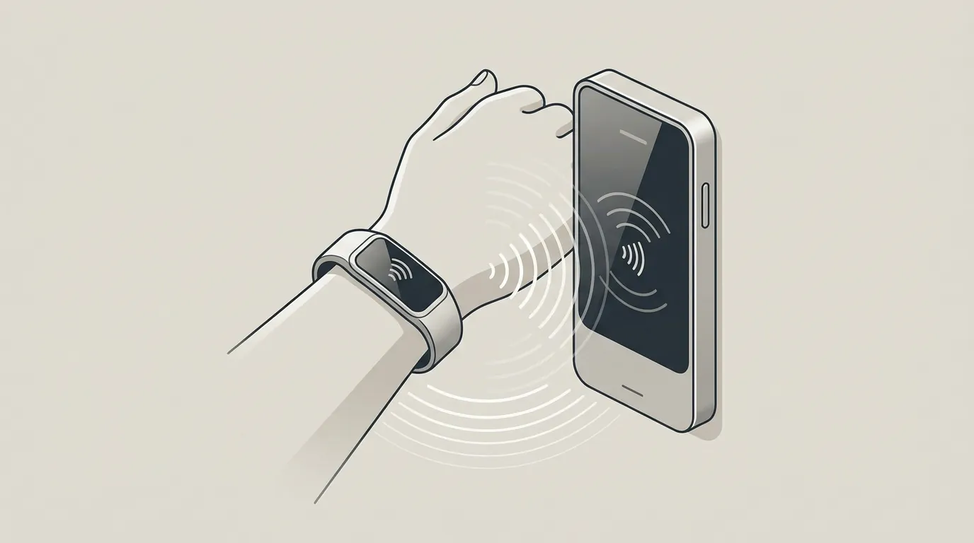 Diagrama de funcionamiento de tecnología NFC en entorno deportivo de corto alcance